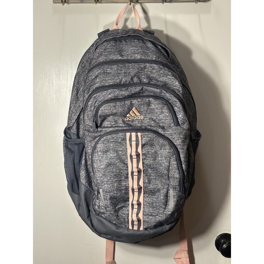Adidas Load Spring Gray Pink Laptop Pockets Backpack Pre-owned Big Size